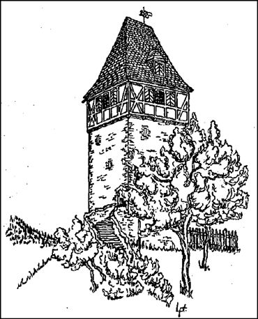 Zeichnung des Försterbergturms in Stadtoldendorf